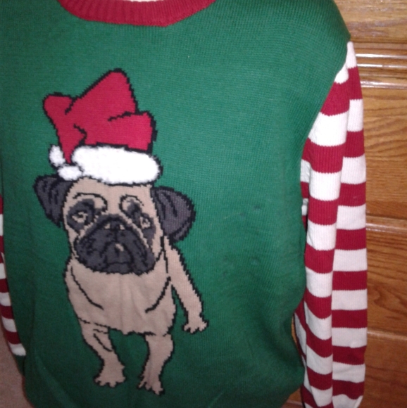 Ugly Christmas Sweater Pug Lover Alert - Picture 4 of 7